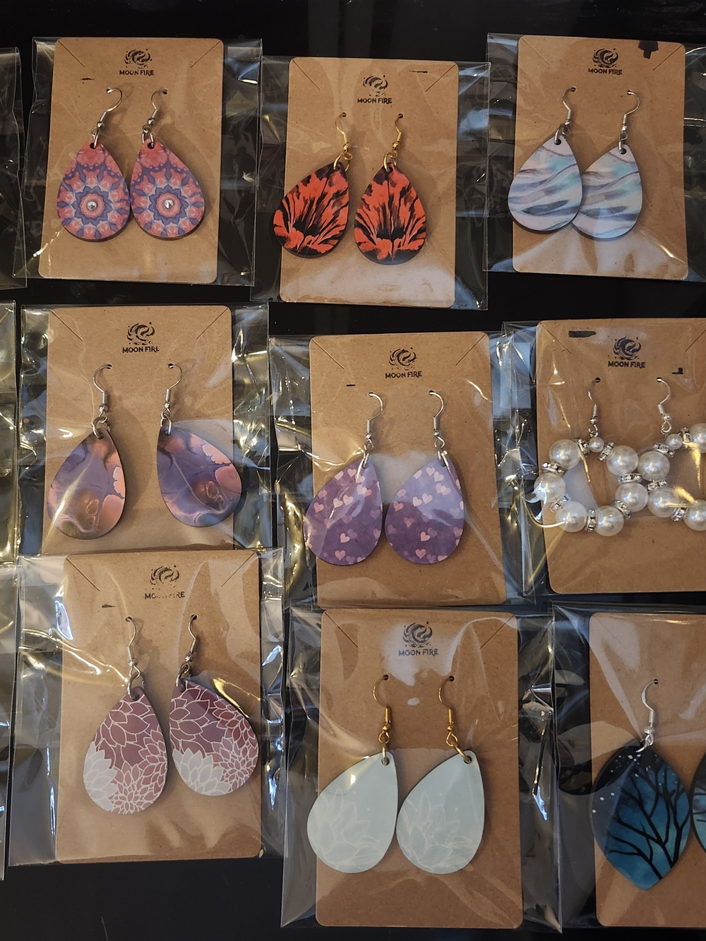 On Fire Lavender Heart Teardrop Earrings — Lightweight Purple Design